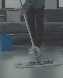 team member mopping